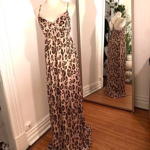 Armani exchange maxi leopard print dress